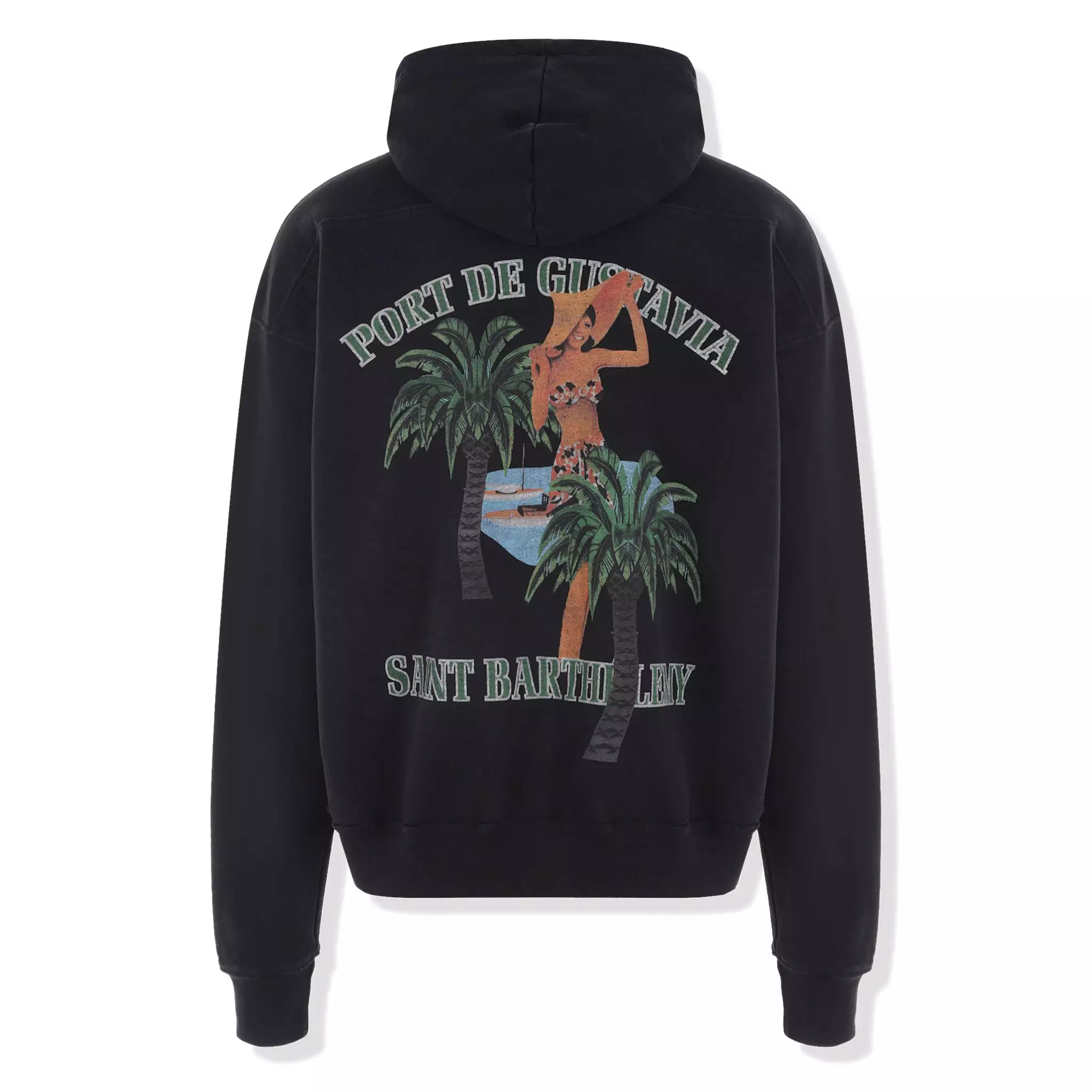 Rhude Port De Gustavia Vintage Black Hoodie