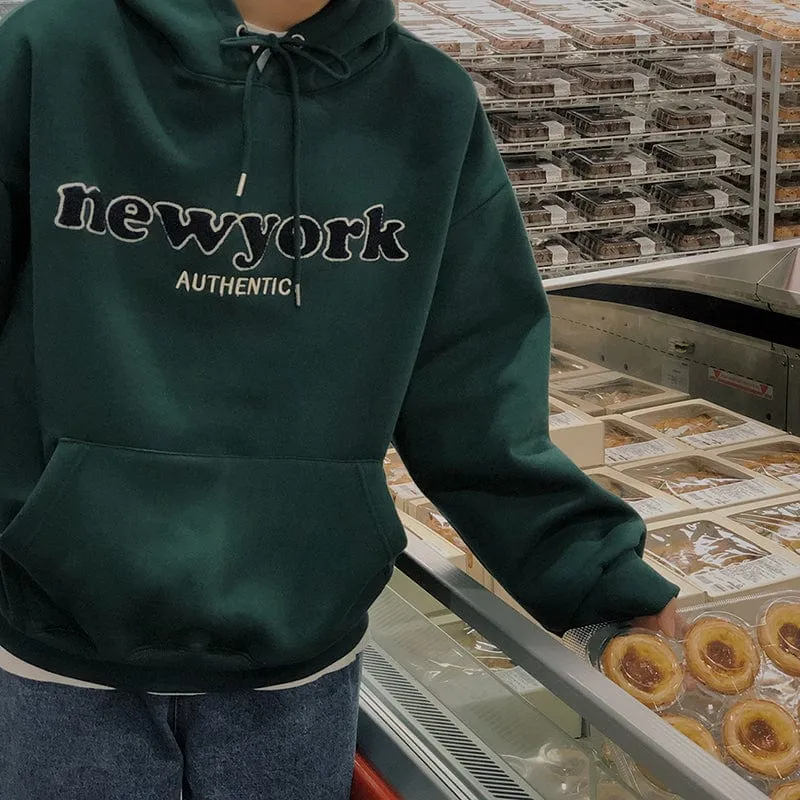 RT No. 5567 LETTERED NEW YORK PULLOVER HOODIE