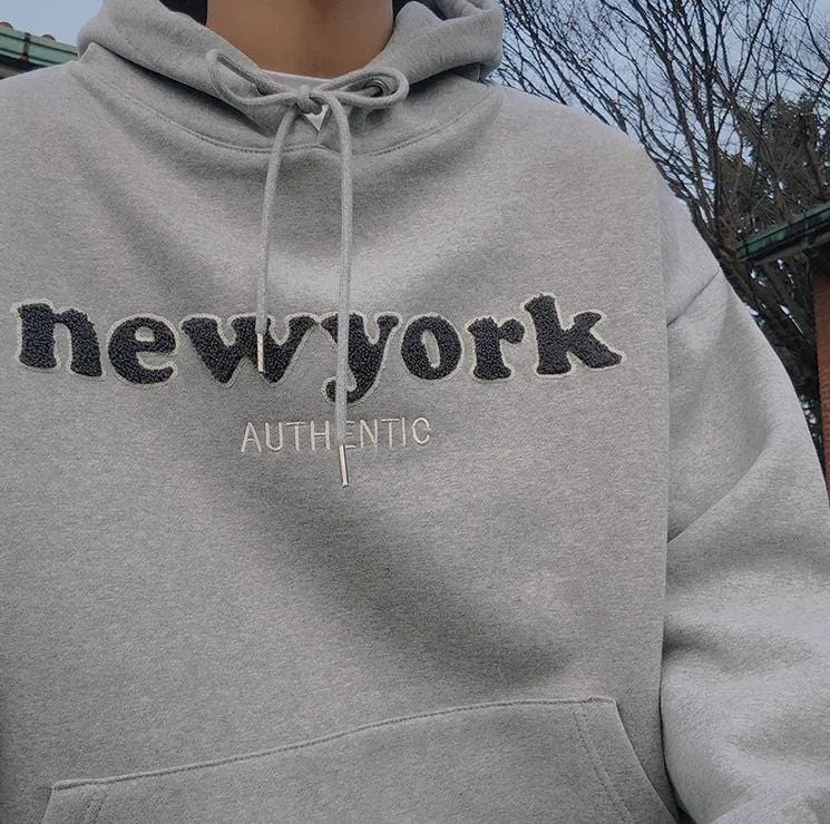 RT No. 5567 LETTERED NEW YORK PULLOVER HOODIE