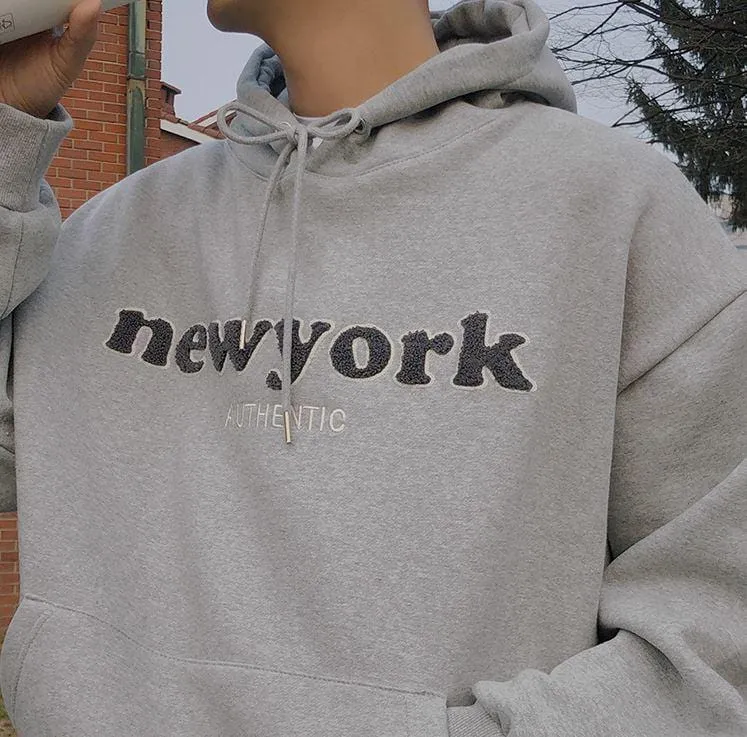 RT No. 5567 LETTERED NEW YORK PULLOVER HOODIE