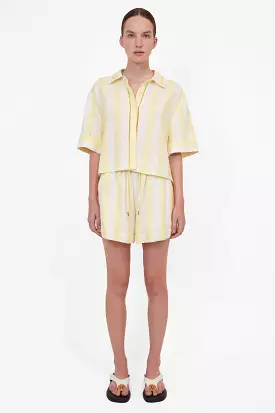 Simkhai - Keston Button Down Shirt - Lemon Stripe