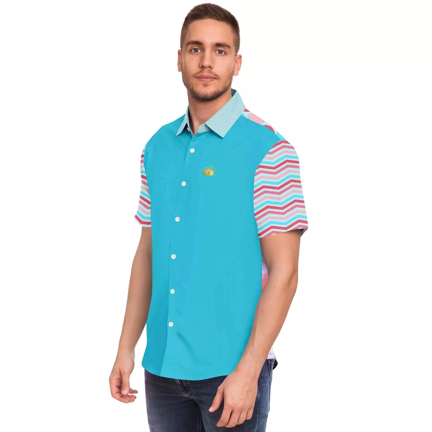 South Beach Short Sleeve Button Down Shirt