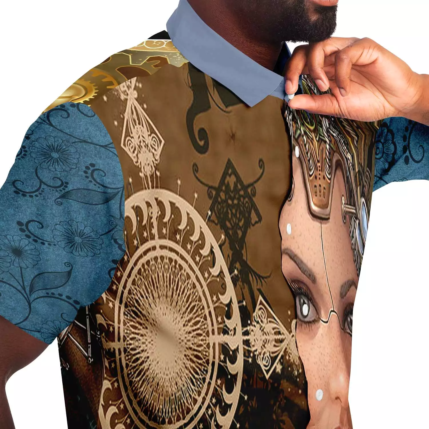 Steampunk Galatica Short Sleeve Button Down Shirt