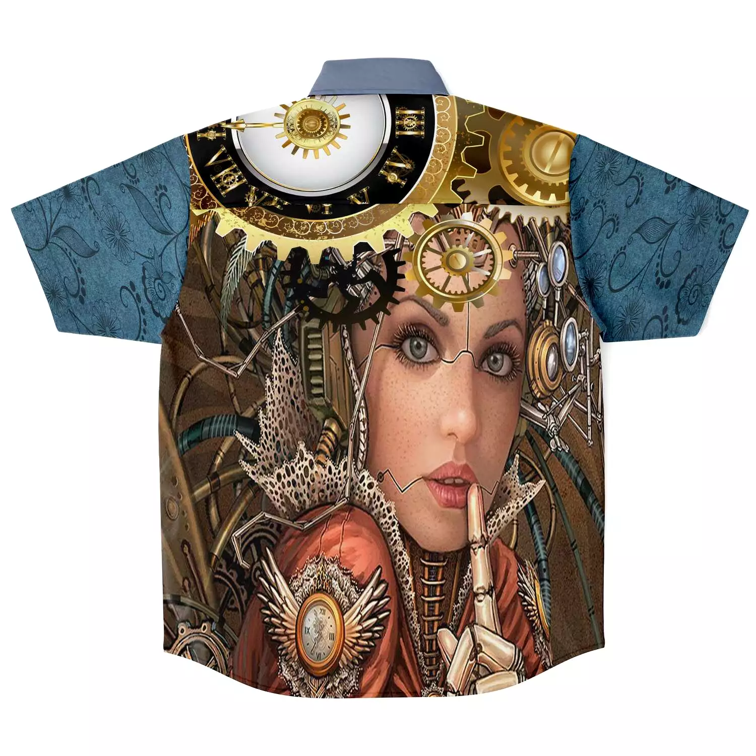 Steampunk Galatica Short Sleeve Button Down Shirt