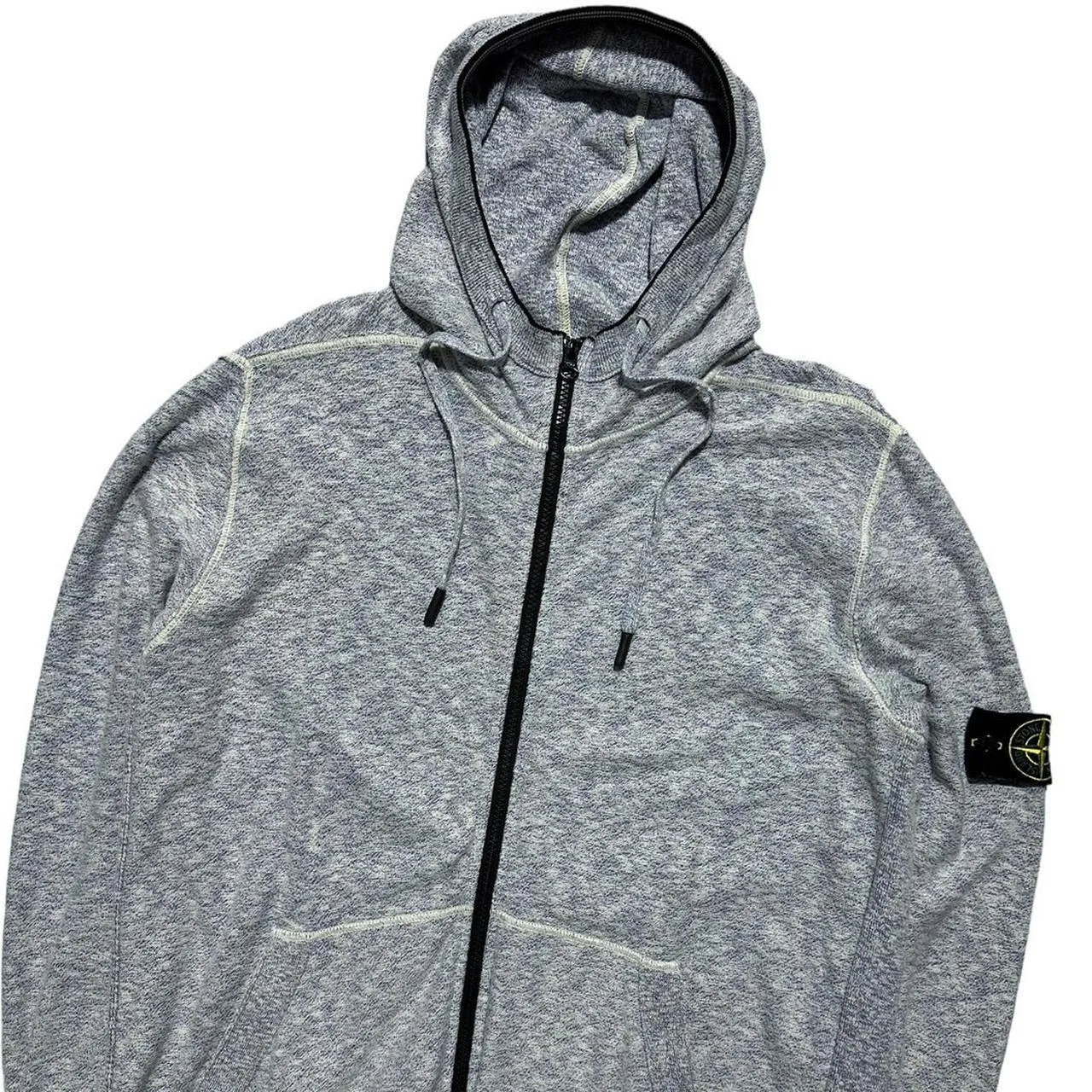 Stone Island Blue Grain Full Zip Hoodie