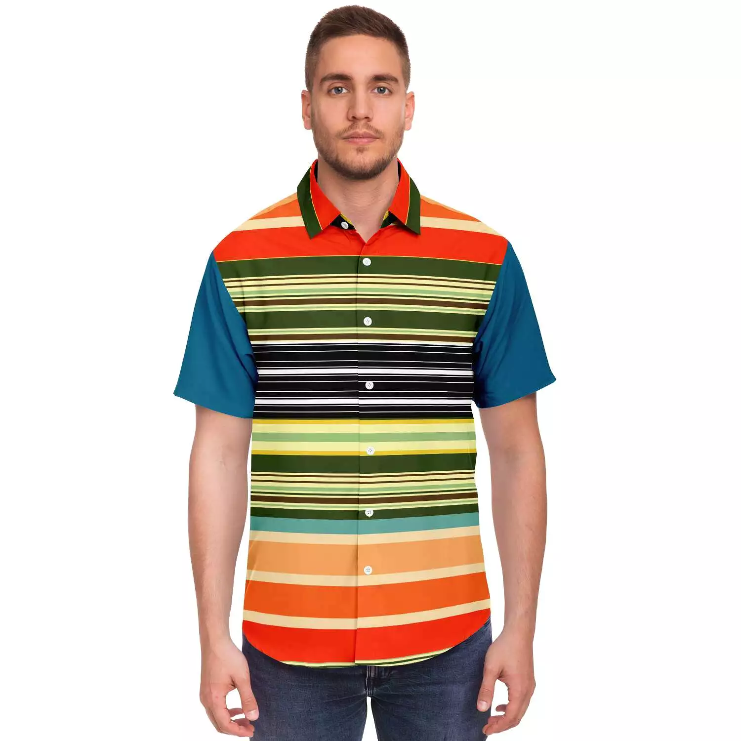 Tequila Sunrise Short Sleeve Button Down Shirt