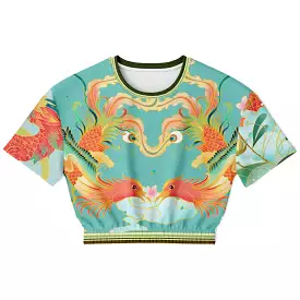 The Koi Dragon Short Sleeve Cropped Eco-Poly Sweater