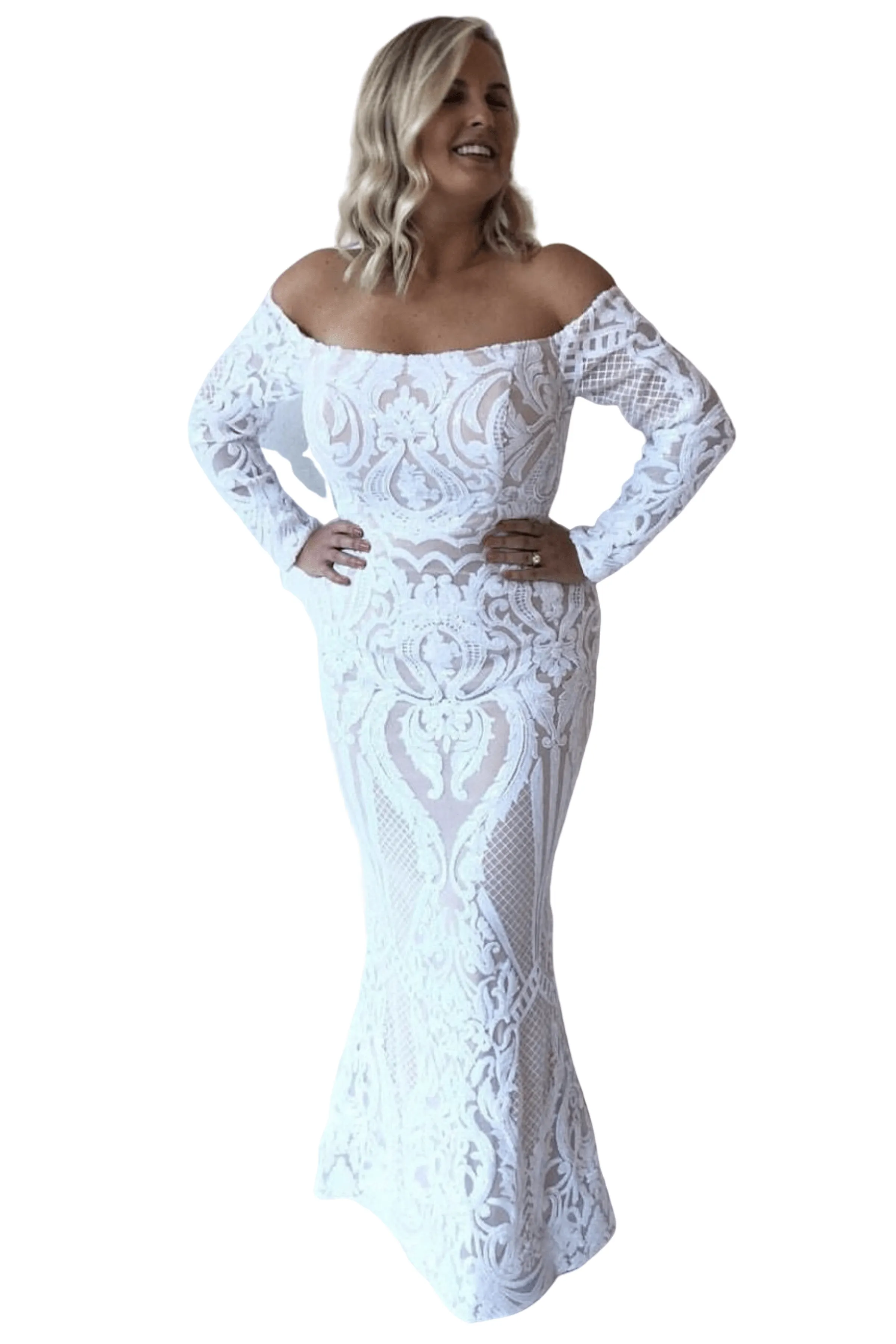 TINAHOLY Sophia Gown White/Nude (T1866) - RRP $520