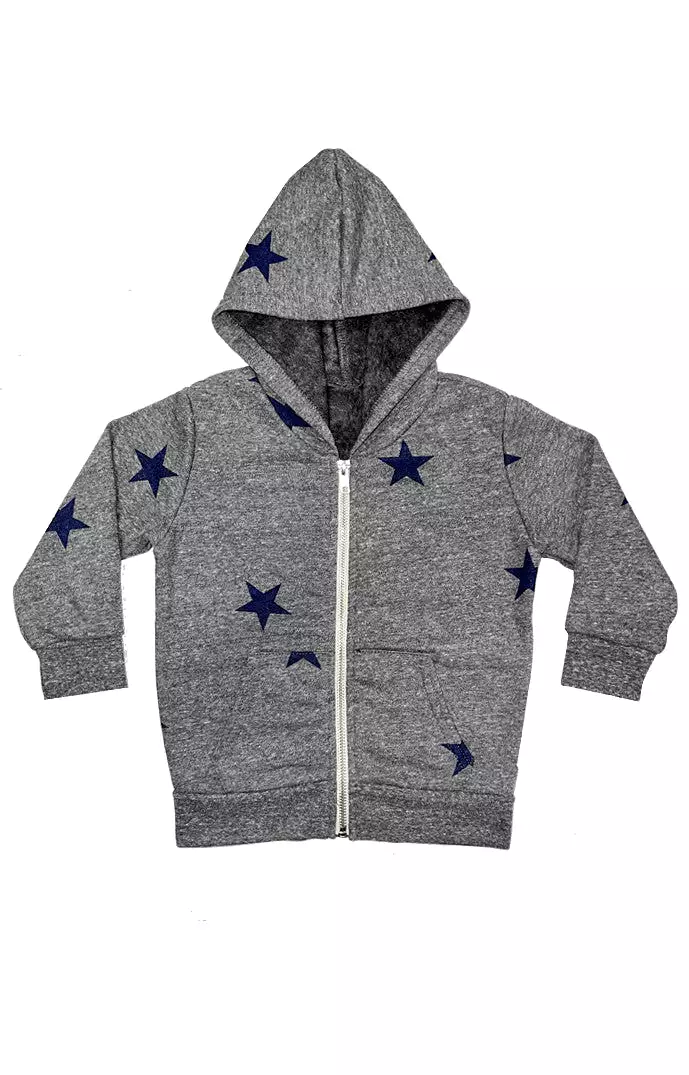 Toddler Triblend Vintage Star Zip Hoodie Made in USA  25560VST