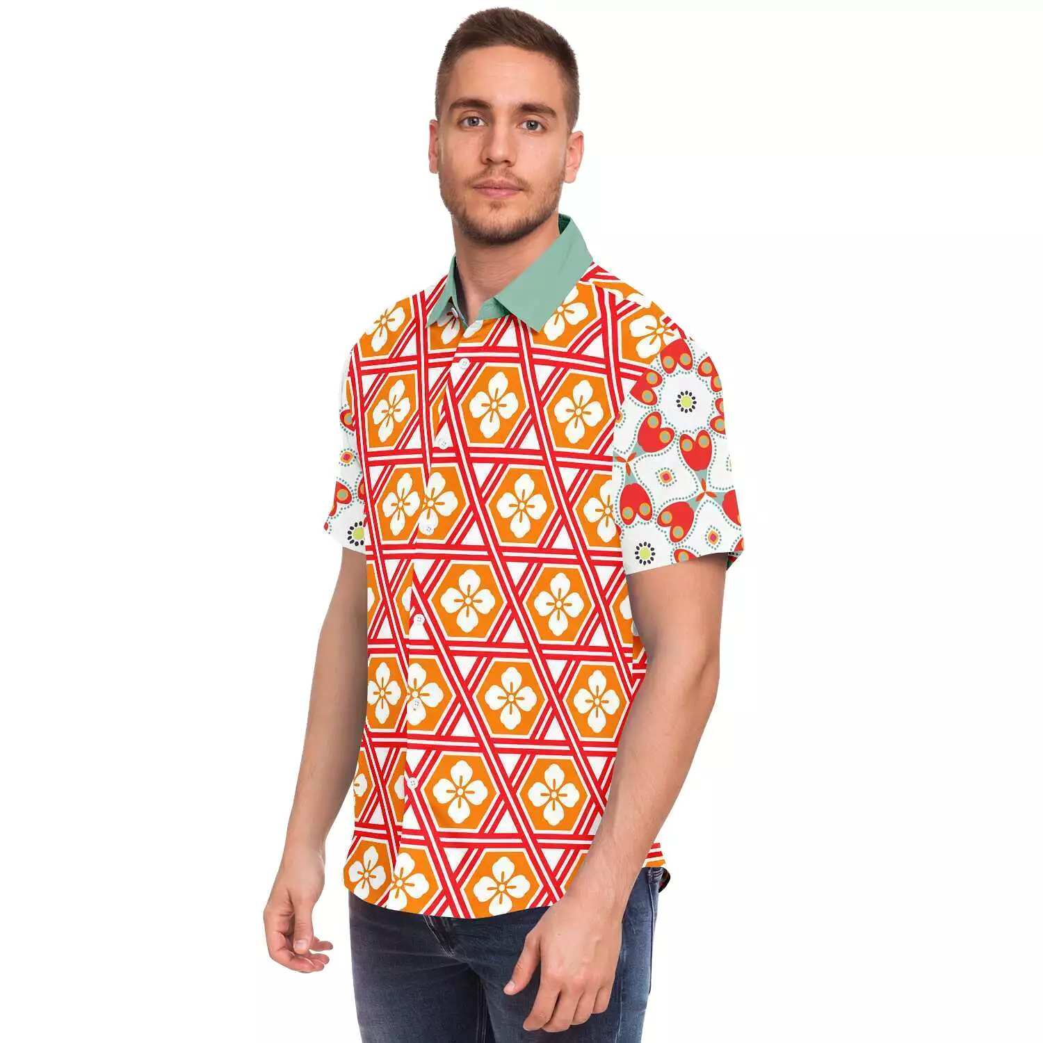 Tokyo Sunset Short Sleeve Button Down Shirt