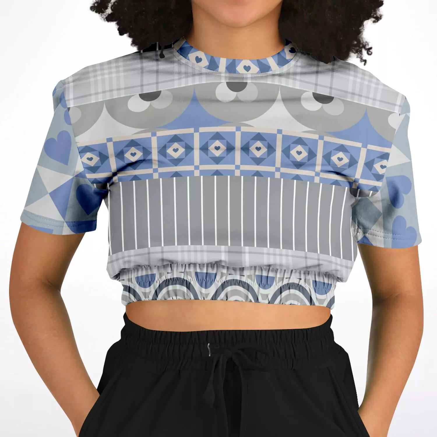 Tranquility Short Sleeve Cropped Eco-Poly Sweater