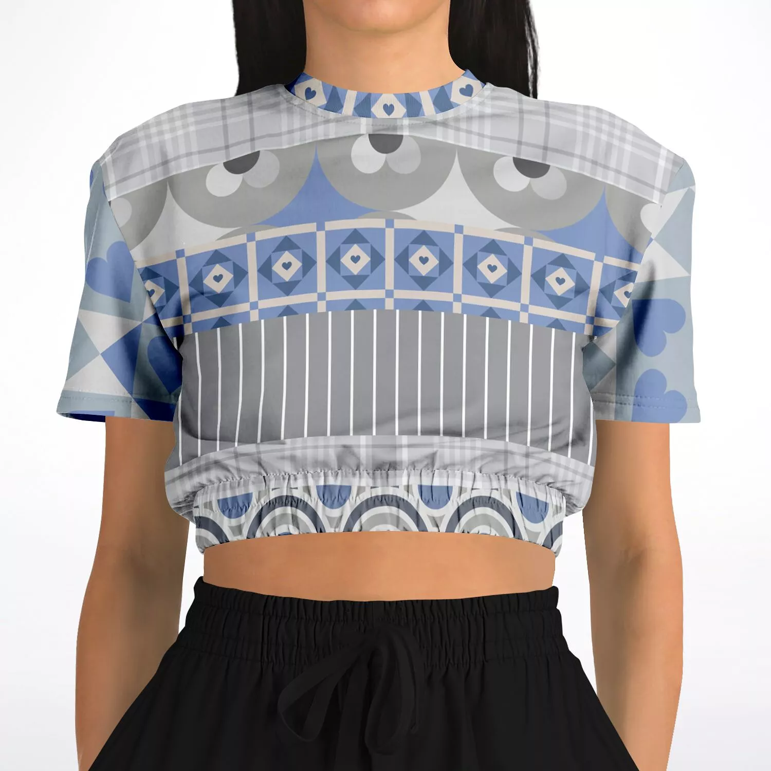 Tranquility Short Sleeve Cropped Eco-Poly Sweater