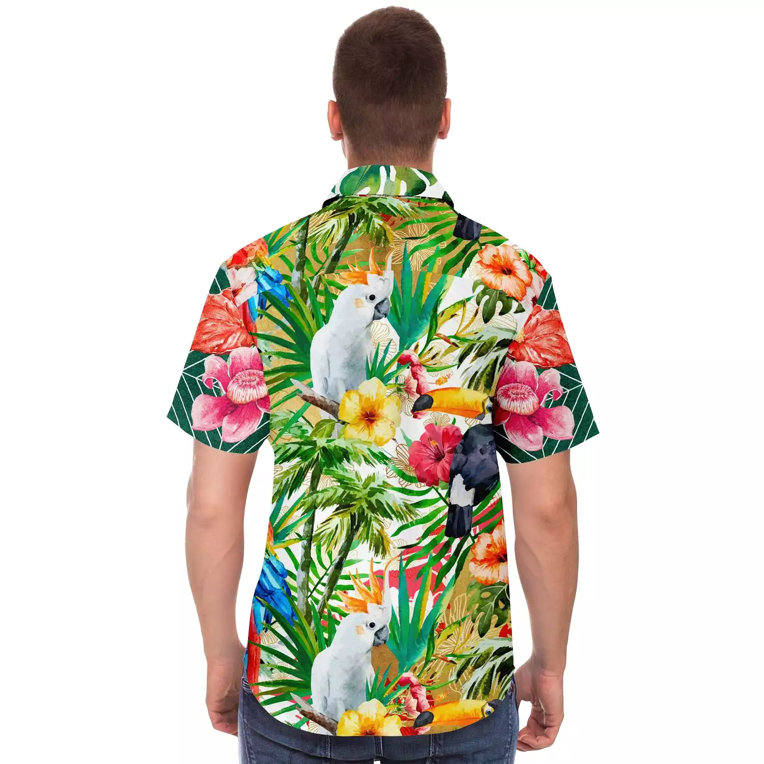 Tropical Reflection Short Sleeve Button Down Shirt