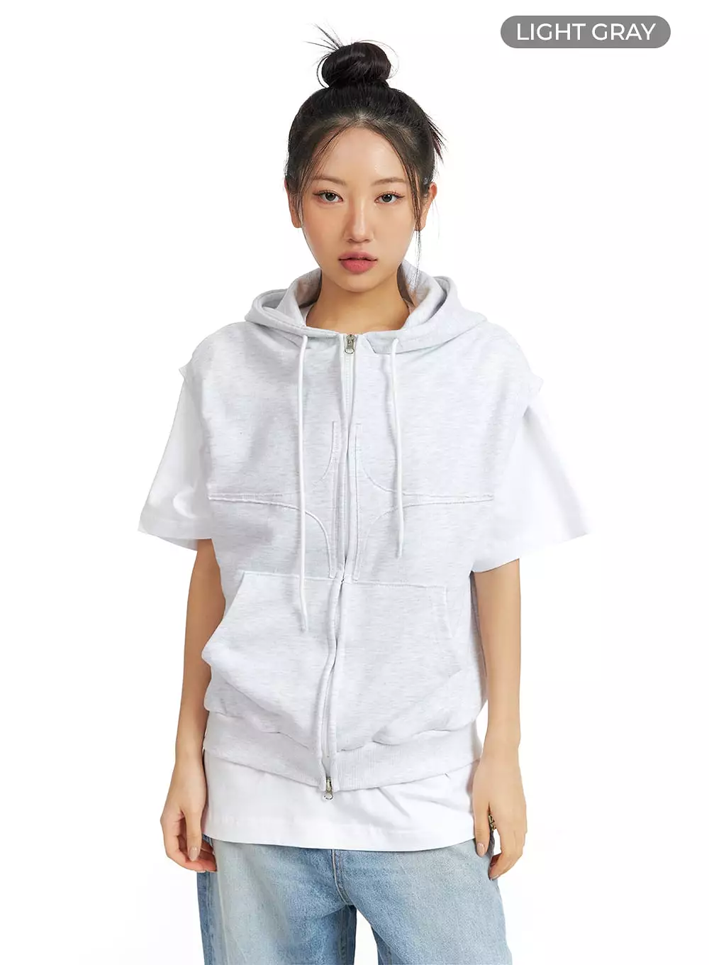 Two-Way Zip Hoodie Vest CF419