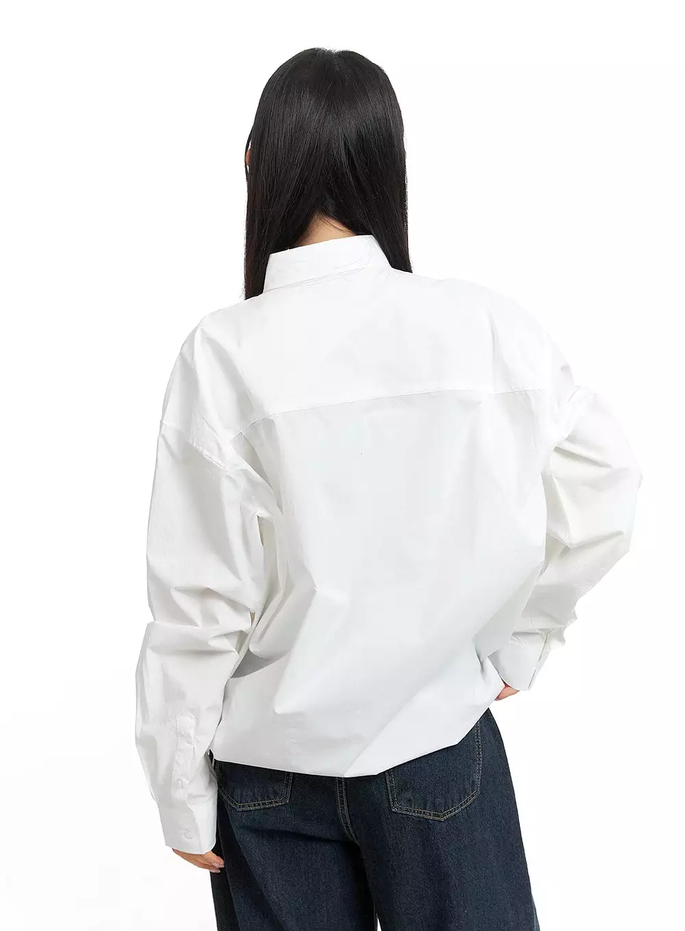 Unisex Drawstring Solid Shirt Blouse CM418