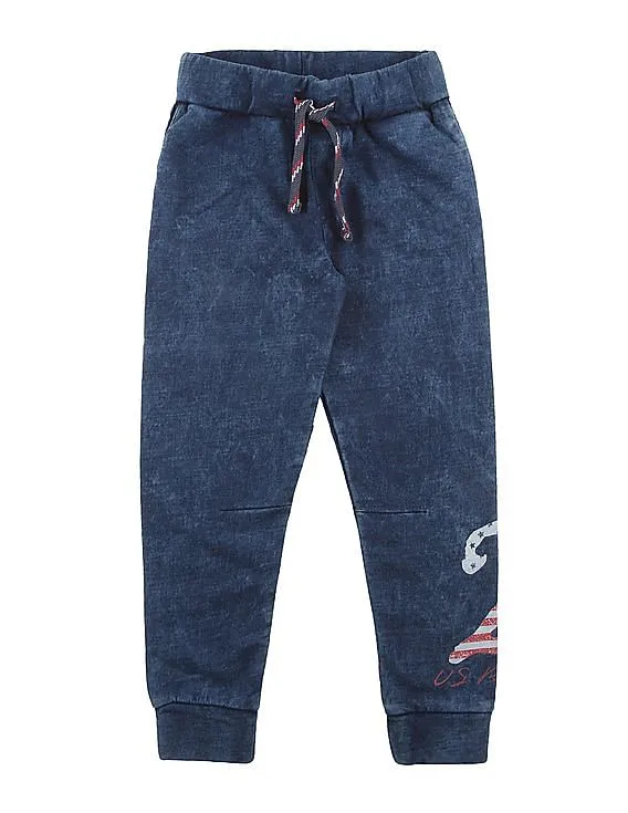 U.S. Polo Assn. Kids Boys Drawstring Waist Washed Joggers