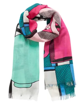 Varilus Scarf Pink Green / Rose Vert 