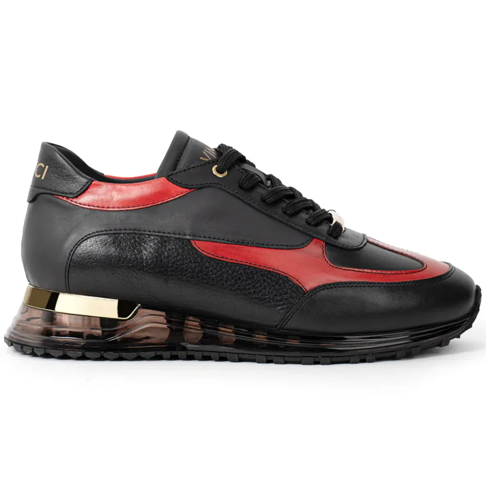 Vinci Leather The Rialto Leather Sneaker Black / Red