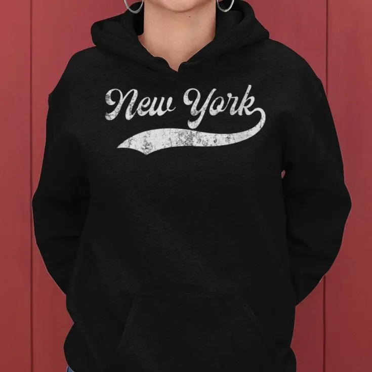 Vintage New York Distressed Ny Apparel Women Hoodie