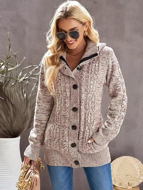 Warm Casual Hooded Cardigan Sweater