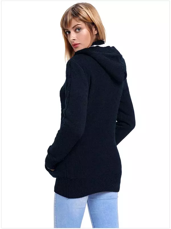 Warm Casual Hooded Cardigan Sweater