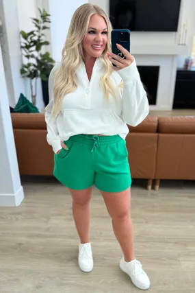 We're Only Getting Better Drawstring Shorts in Kelly Green