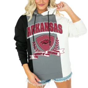 Women's Gameday Couture  Black Arkansas Razorbacks Hall Of Fame Color Block Pullover Hoodie