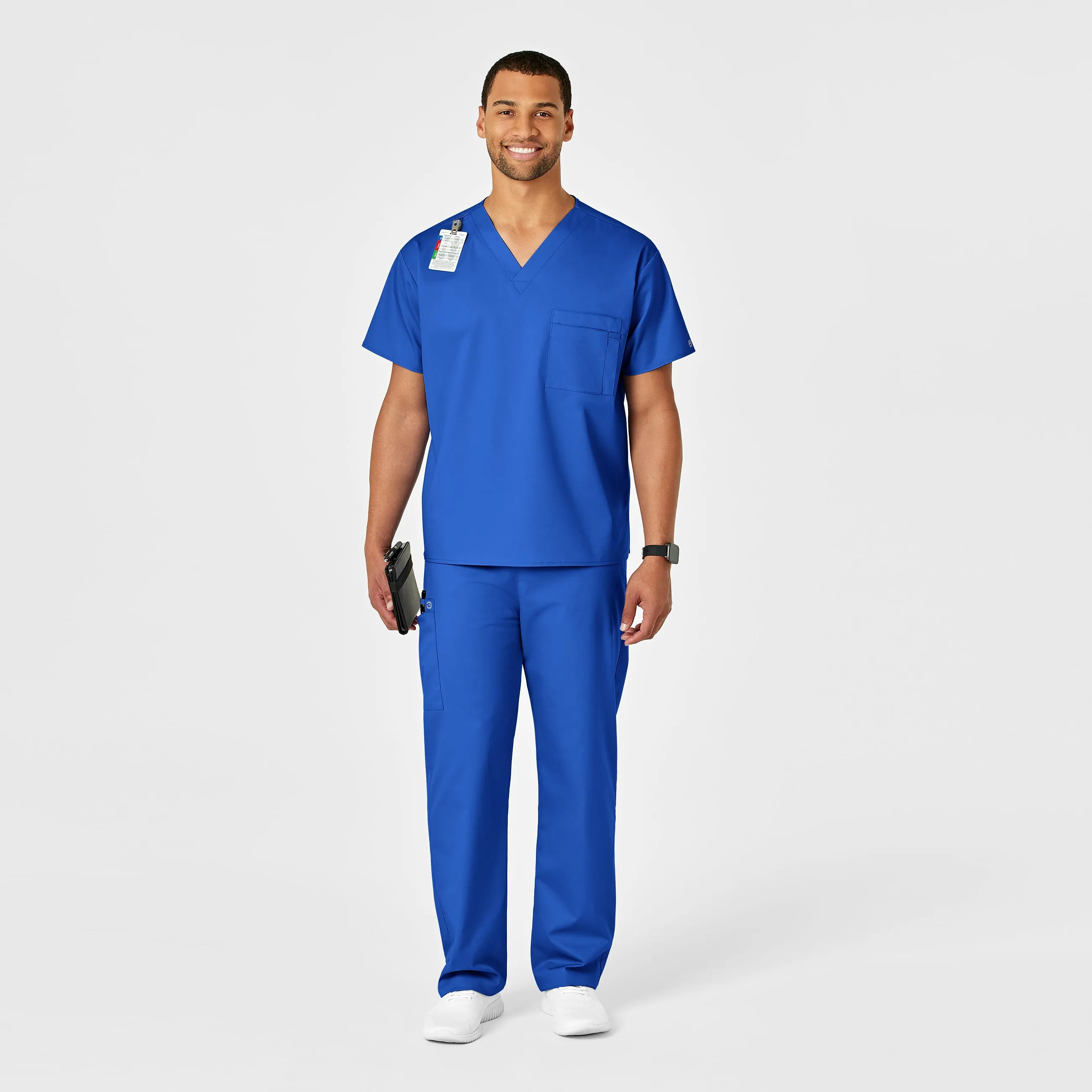 WonderWORK Unisex Drawstring Cargo Scrub Pant - Royal