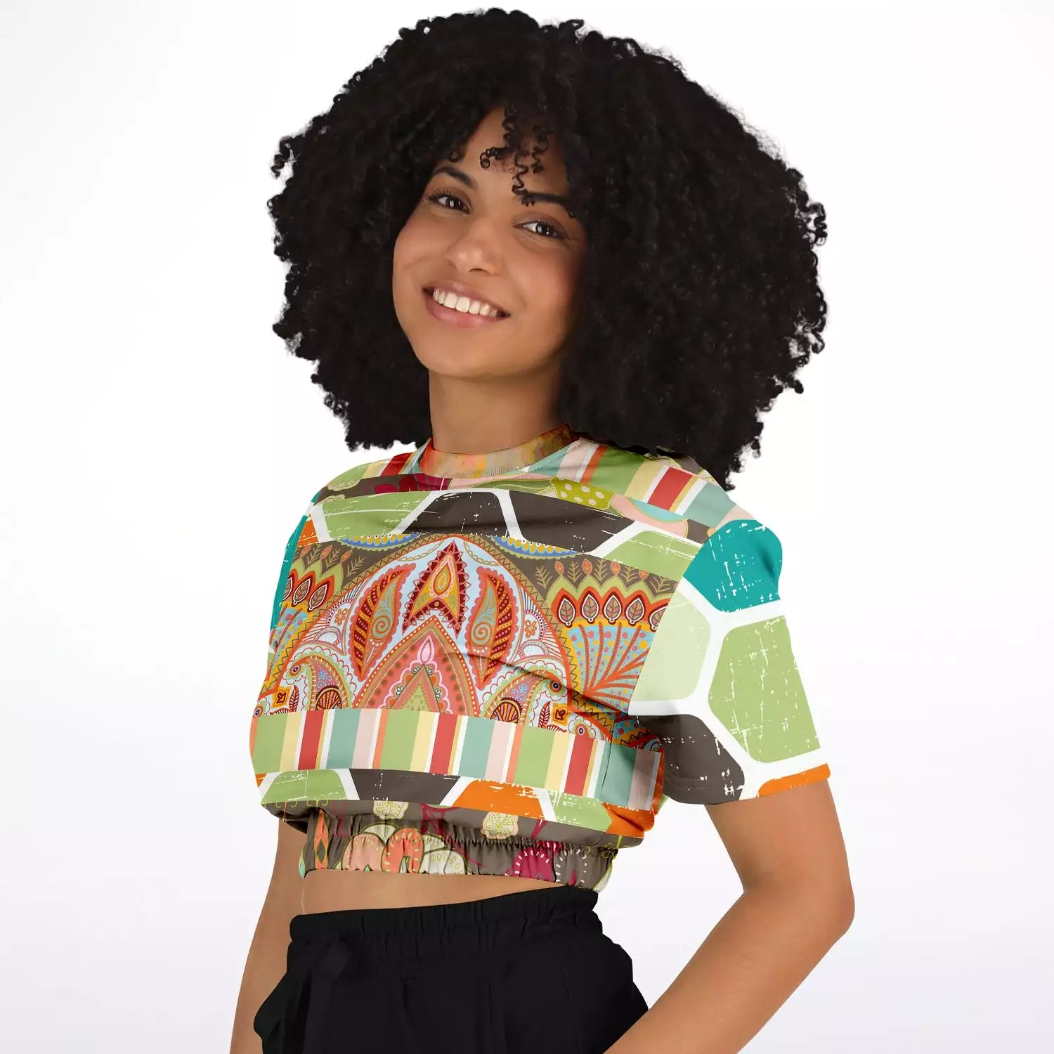 Wyatt Earth Short Sleeve Cropped Eco-Poly Sweater