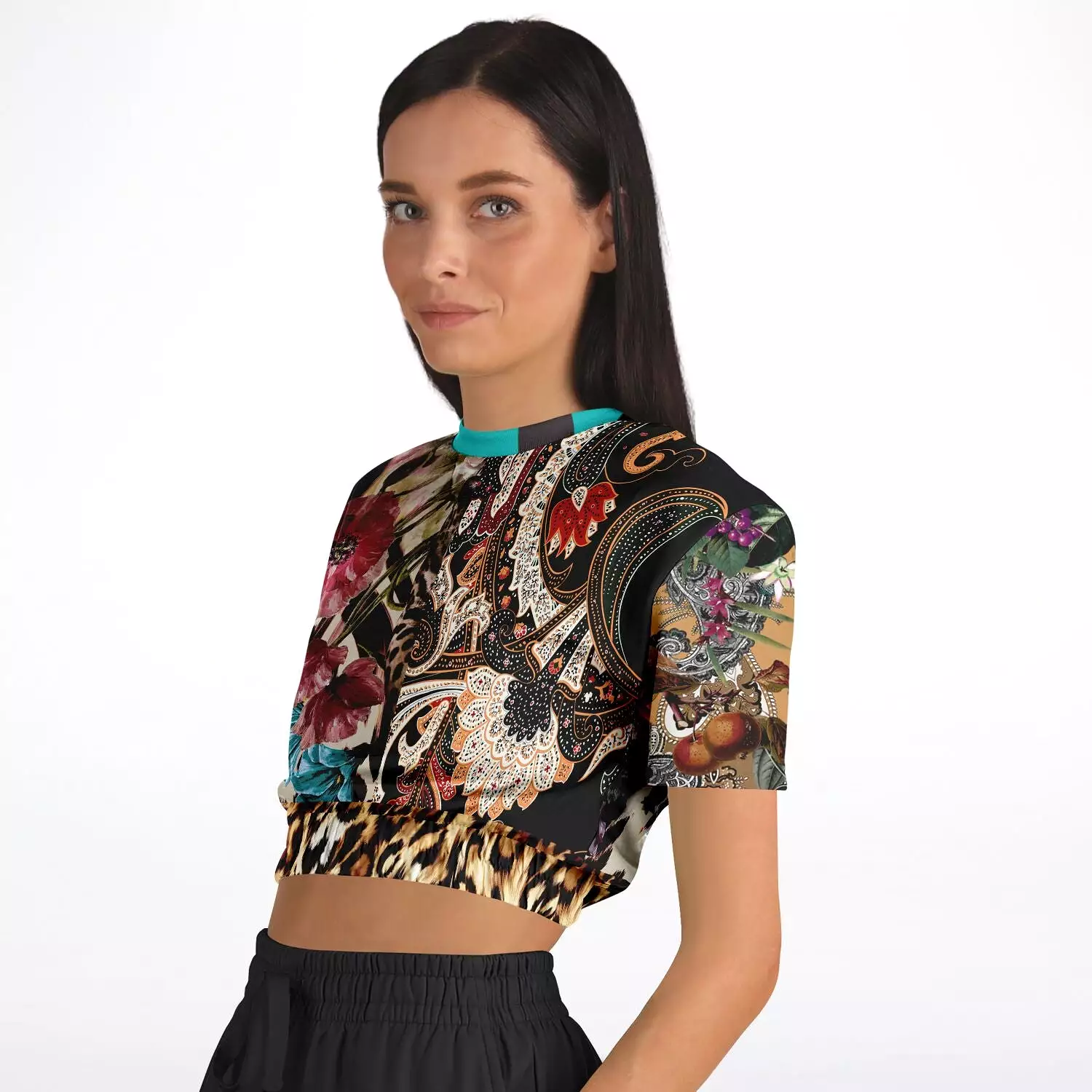 Zambia Short Sleeve Cropped Eco-Poly Sweater